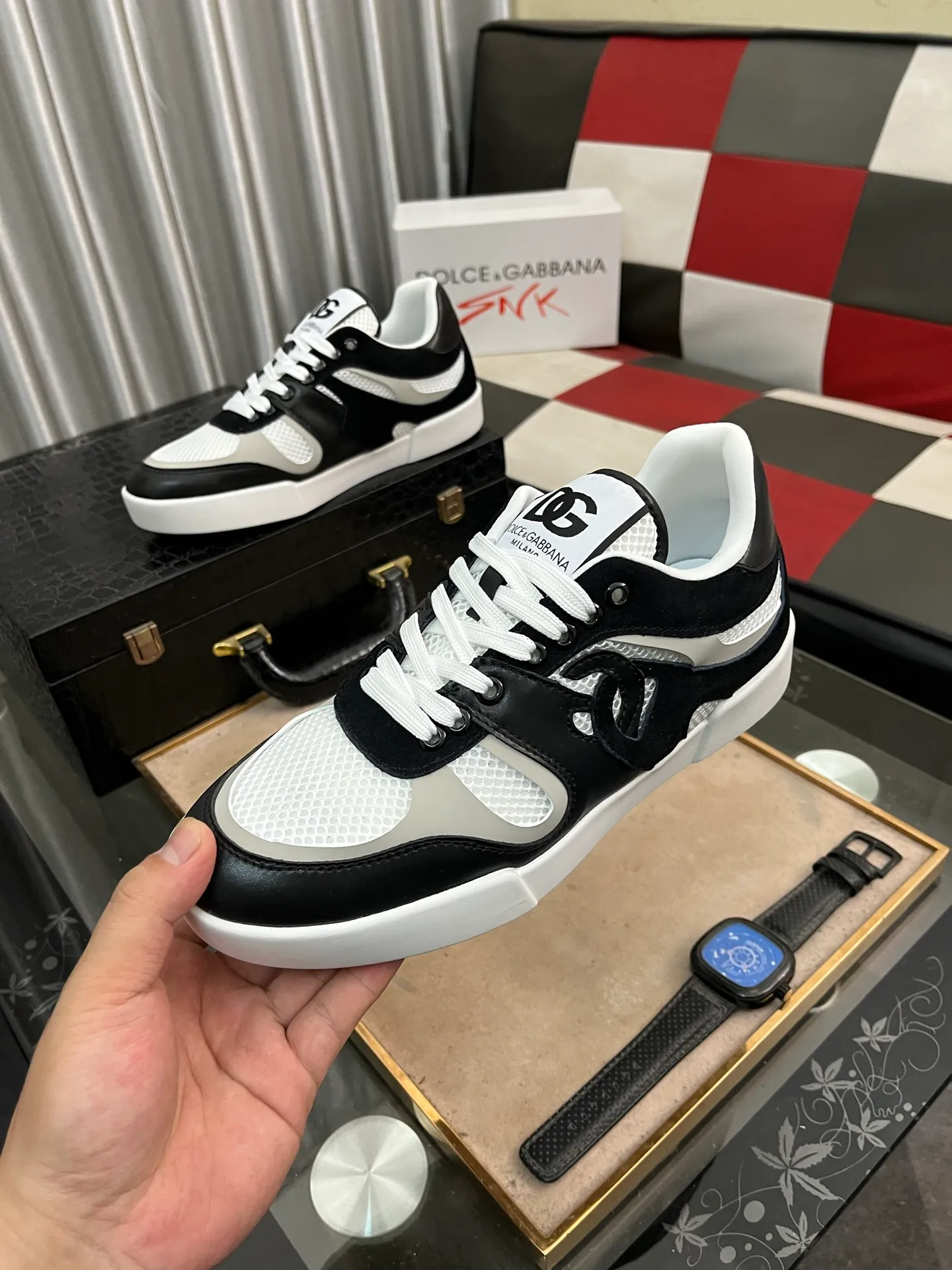 Men's shoes 💰440⌚️⌚️【DG～】Men's casual shoes are on sale at the same time 🔶🔷🔜The upper is made of cowhide stitching fabric ➕Mesh lining, comfortable and breathable, sole: original comfortable and wear-resistant outsole, ⚠️The real thing📱Photographed🎬The real thing is better📢📢📢Number: 35-46